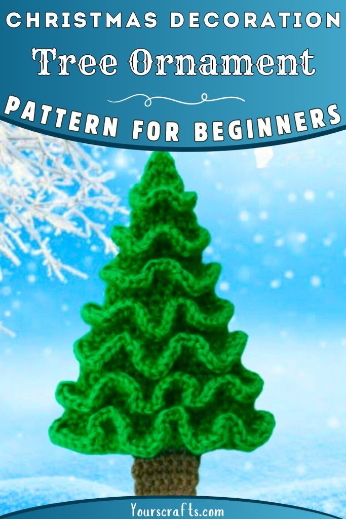 a crocheted christmas tree ornament is shown with the words, pattern for beginners