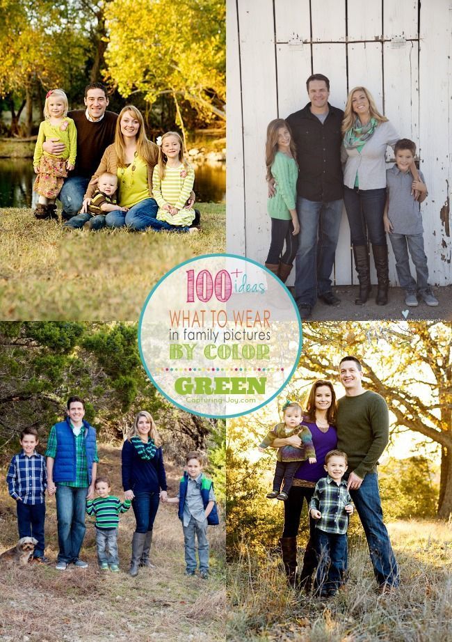 a collage of family pictures with the words 1001 what to wear in green