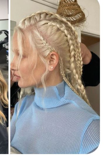 Face Framing Braided Hairstyles, Braids On Medium Length Hair, Editorial Hair Color, Model Hairstyles Runway, Photo Shoot Hairstyles Ideas, Siren Hairstyles, Techno Hairstyles, Cool Braided Hairstyles, High Fashion Hairstyles