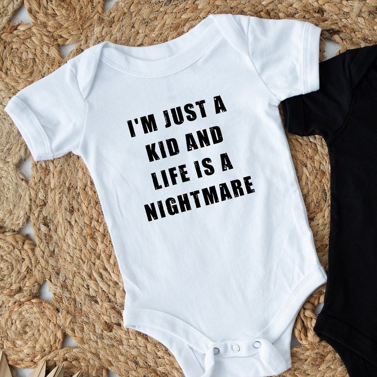 I'm Just a Kid and Life is a Nightmare Baby Bodysuit - Etsy Gothic Baby Clothes, Nightmare Before Christmas Baby, Christmas Baby Onesie, Gothic Baby, A Nightmare, Columbia Blue, Future Kids, Christmas Baby, Nightmare Before Christmas