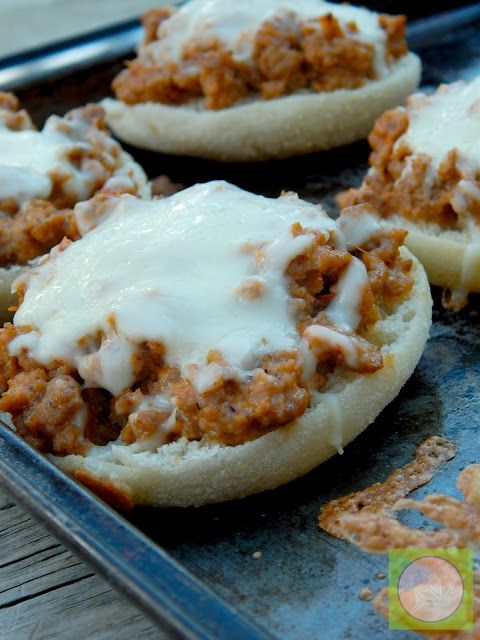 some kind of bread with meat and cheese on it