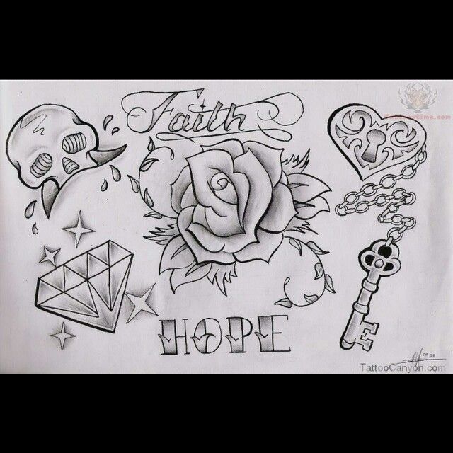 a tattoo design with roses and skulls on it