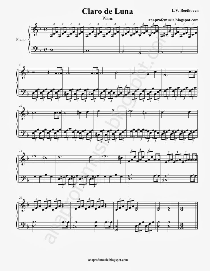 sheet music with the words'claro de luna '