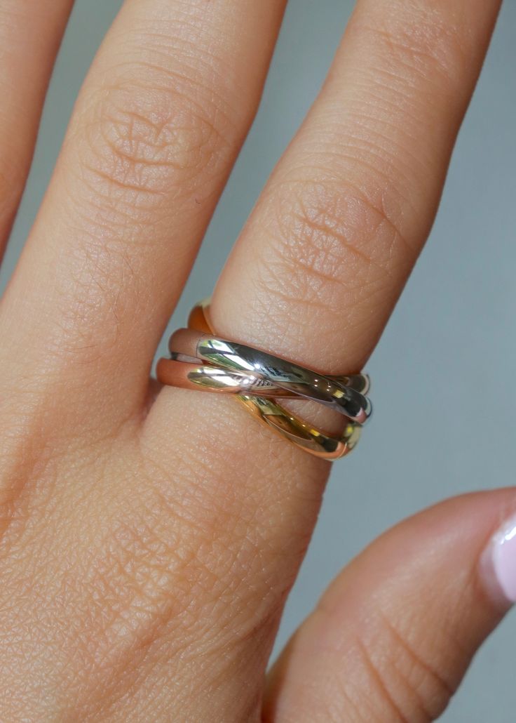 18k gold plated, stainless steel trinity ring Trinity Ring Engagement, Trinity Engagement Ring, Trinity Ring, Buying Jewelry, 18k Gold, Gold Plate, Plating, Engagement Rings, Stainless Steel