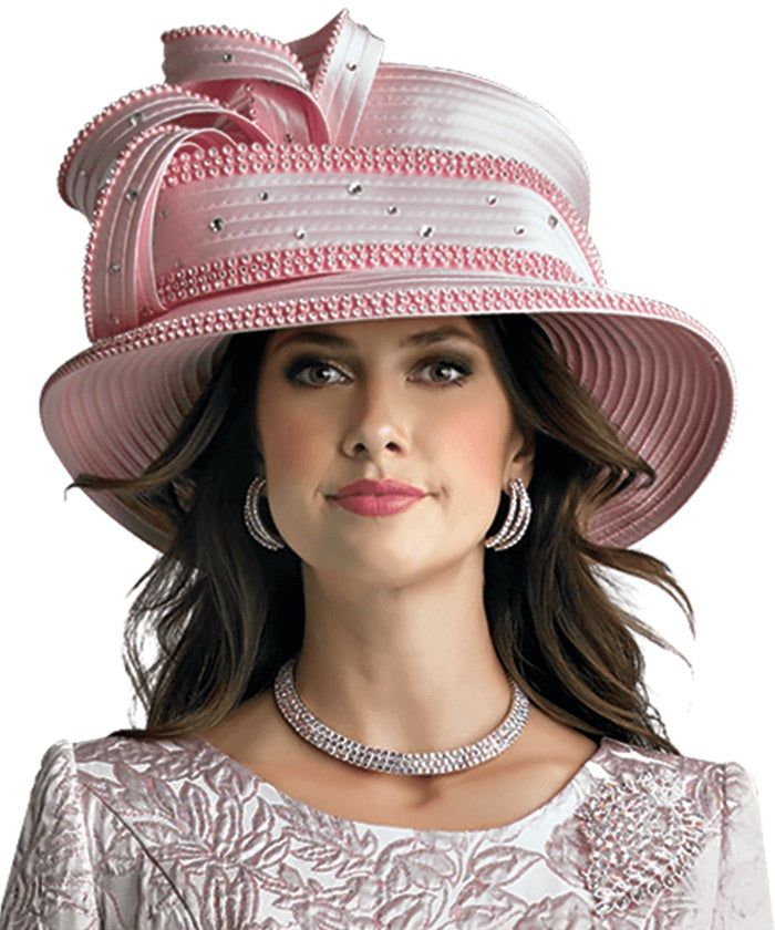 Lily & Taylor H116 pink hat Pink Fitted Flat Brim Hat, Pink Fitted Brimmed Fedora, Fitted Pink Hat With Flat Brim, Fitted Pink Brimmed Fedora, Fitted Sun Hat With Flat Brim, Spring Fitted Flat Brim Top Hat, Fitted Flat Brim Top Hat For Spring, Pink Fitted Fedora For Kentucky Derby, Fitted Short Brim Pink Hat