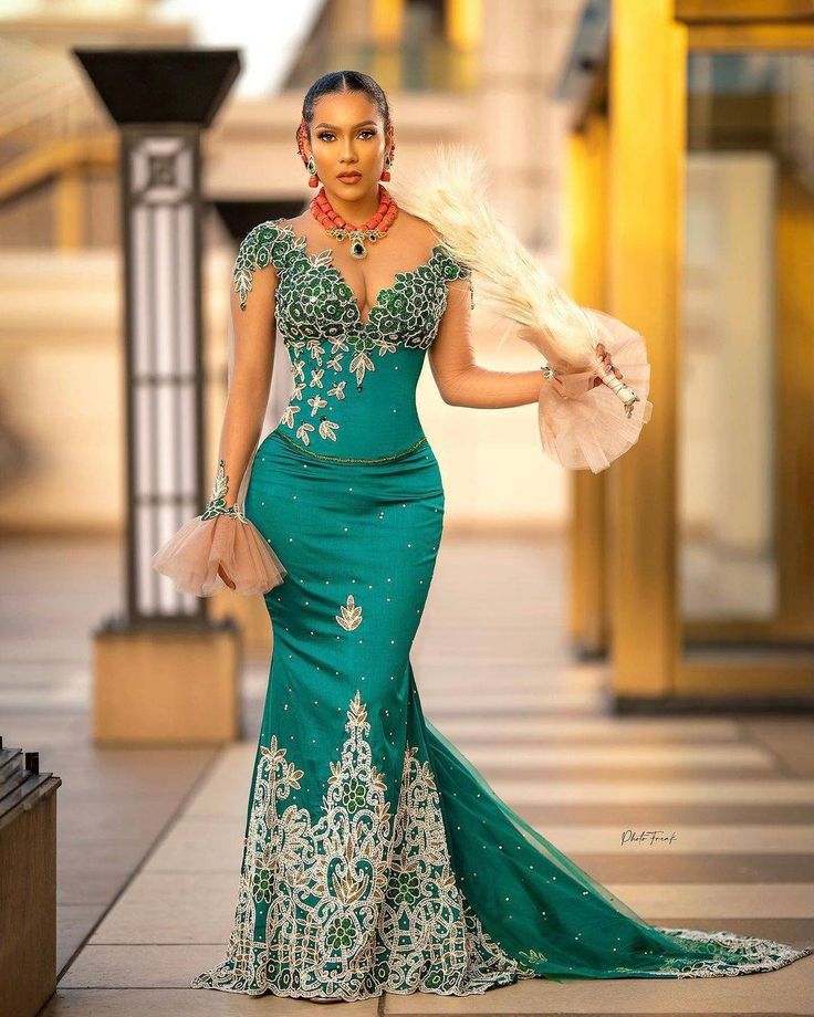 This dress is a beautiful Nigerian wedding dress made with a top quality material. It can also be used for other events.  Please note that this dress do not come with auto gele. It can be made at a cost.  Thank you African Bride Dress, Igbo Wedding Dress, Nigerian Wedding Attire, Nigerian Wedding Dress, Igbo Bride, Igbo Wedding, African Party Dresses, Nigerian Lace Styles Dress, Nigerian Lace Styles