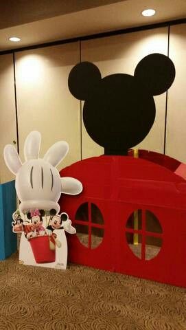 mickey mouse and minnie mouse house in an office