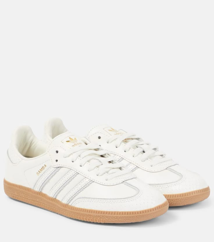 Samba OG leather sneakers in white - Adidas | Mytheresa Adidas Samba Og, Adidas Shoes Women, Cute Sneakers, White Sneakers Women, Shoe Inspo, Everyday Shoes, Swag Shoes, Shoes Sneakers Adidas, Dream Shoes