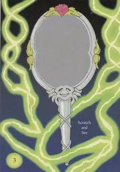 a book cover with an image of a mirror in the middle and green swirls around it