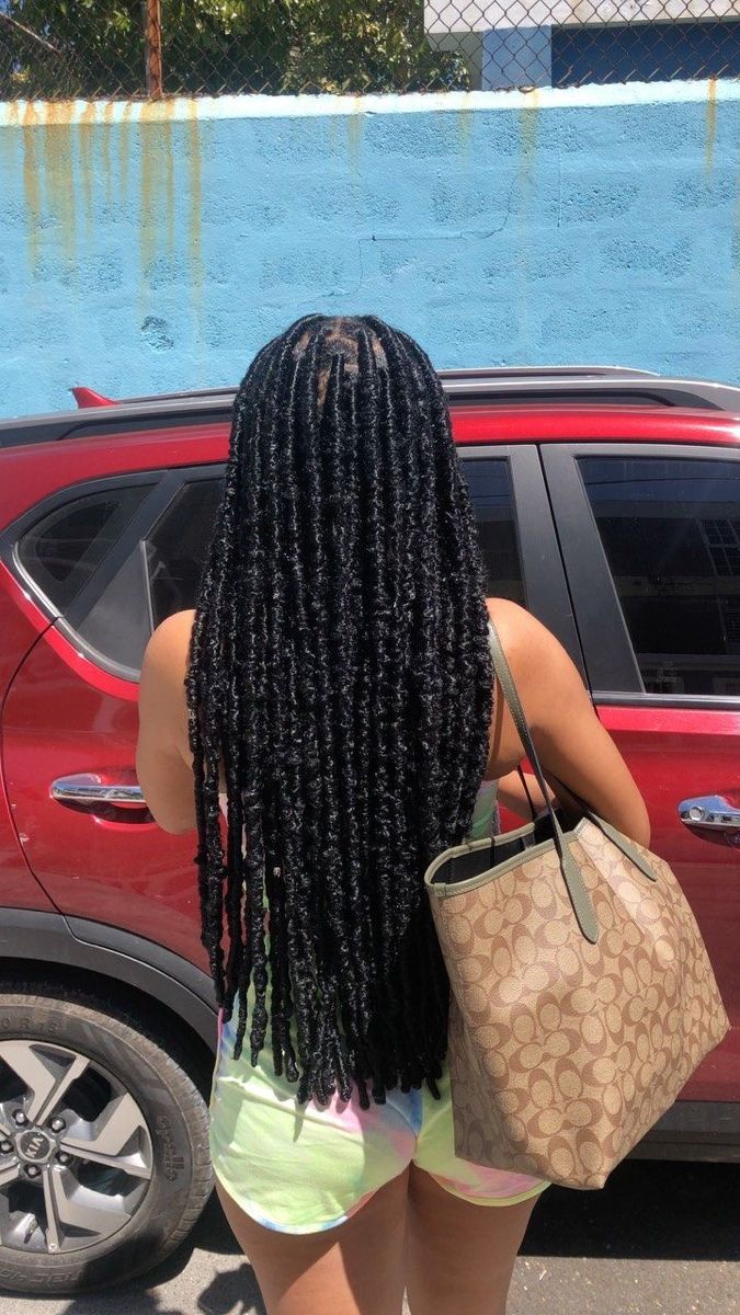 Soft Locs Lengths, Amina Locs, Soft Locs Back Length, Soft Locs Mid Back Length, Hairstyles Back To School Black, Back To School Hairstyles Locs, Big Soft Locs, Medium Length Soft Locs, Waist Length Soft Locs