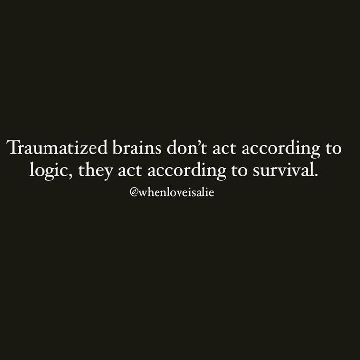 a black and white photo with a quote on it that says, traumatized brains don't act according to log, they act according to survival