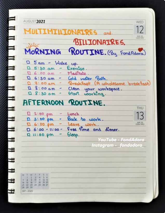 a notebook with writing on it and numbers in different languages, including the word'routine '