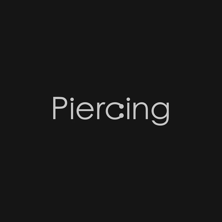 the word piercing is written in white on a black background with an image of a