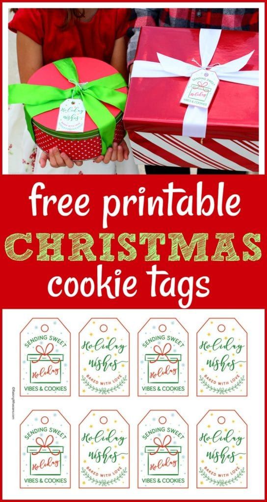 free printable christmas cookie tags for kids and adults to use on their own gifts