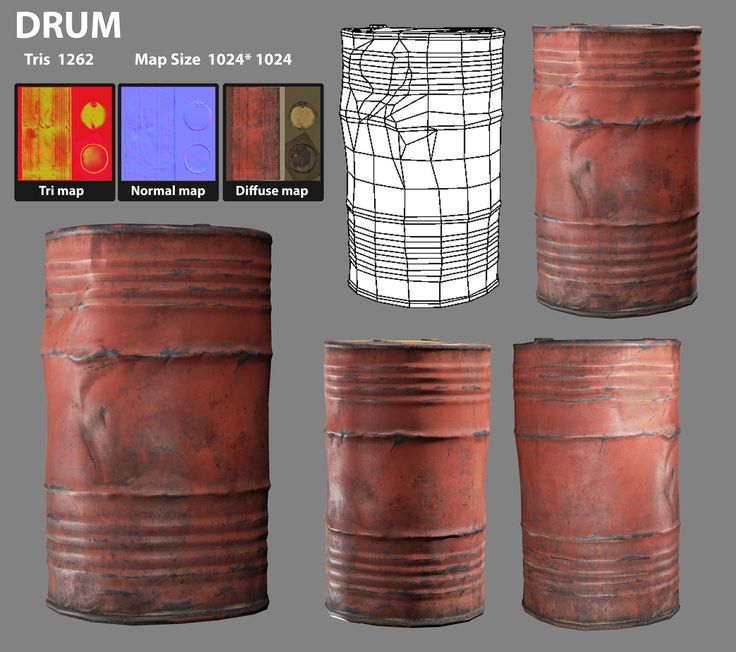 an image of some old barrels with different colors and shapes to paint them in the style of drums