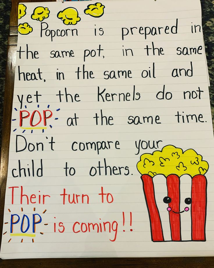 a piece of paper with writing on it that says popcorn is prepared in the same pot