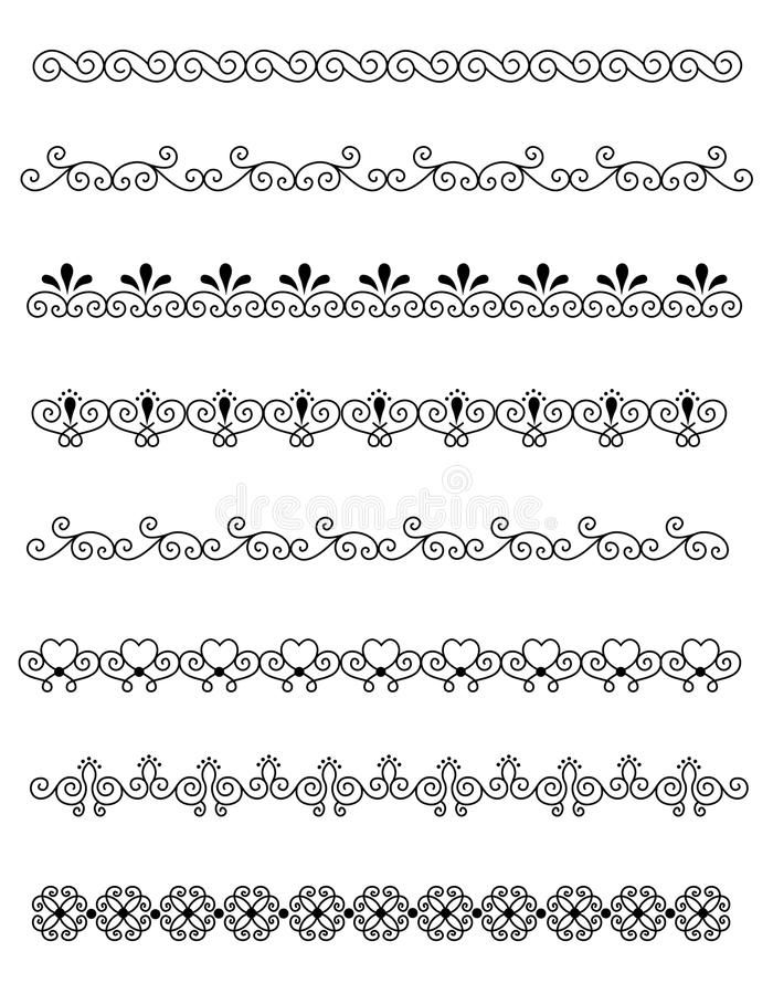 a set of decorative borders and dividers royalty illustration