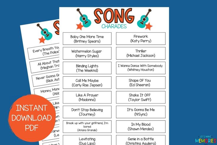 the song worksheet is shown with an orange circle around it and blue background