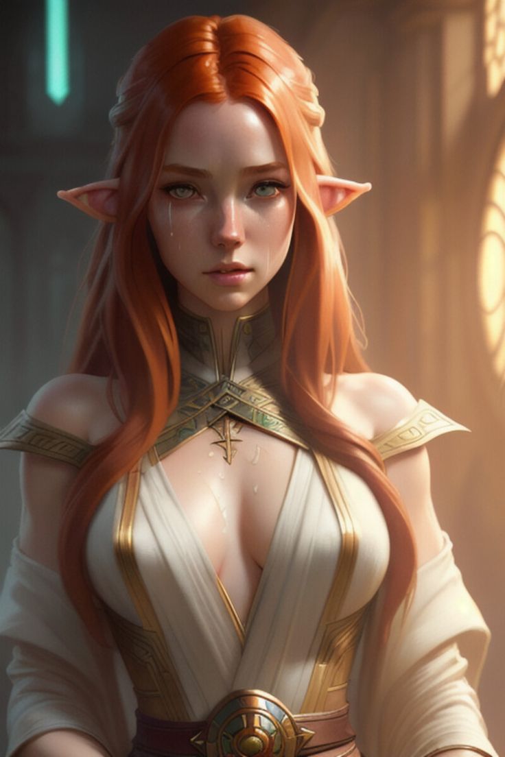 ArtStation - The goal is definitely to make something about TLOTR Female Elf Character Design, Elf Character Design, Dnd Elves, Redhead Art, Elf Characters, Anime Elf, Elves Fantasy, Female Elf, Elf Art