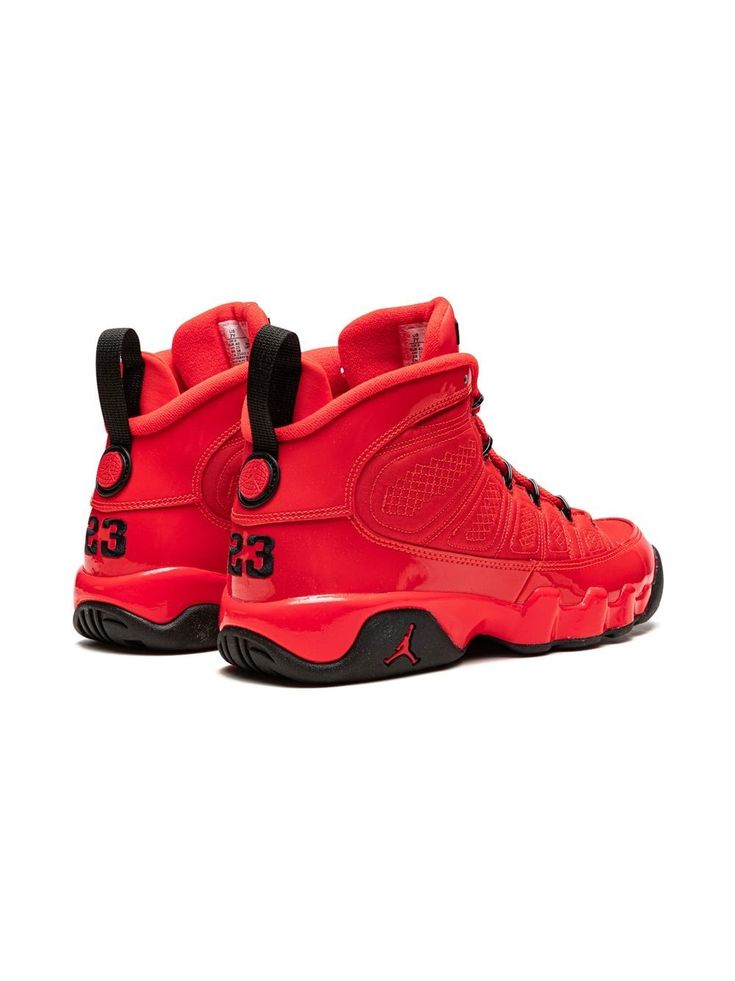 Red Leather Urban Basketball Shoes, Kids Jordans Red, Red High-top Basketball Shoes With Air Cushioning, Red High-top Leather Basketball Shoes, Air Jordan 9 Retro, Luxury Fade-resistant Red Sneakers, Jordan 9 Retro, Jordan 9, Air Jordan 9