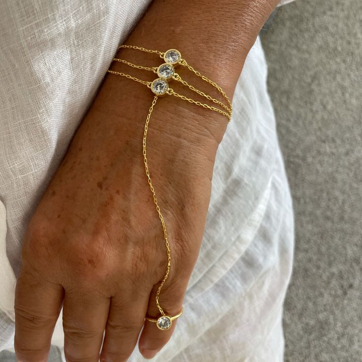 Made Of Sterling Silver 14k Gold, Zirconium Diamond Armlet, Gold Hand Chain, Arm Bracelets Upper, Wrist Chain, Mixed Metal Bracelets, Hand Chain Jewelry, Lucky Charm Bracelet, Hand Chain Bracelet, Dream Bracelet