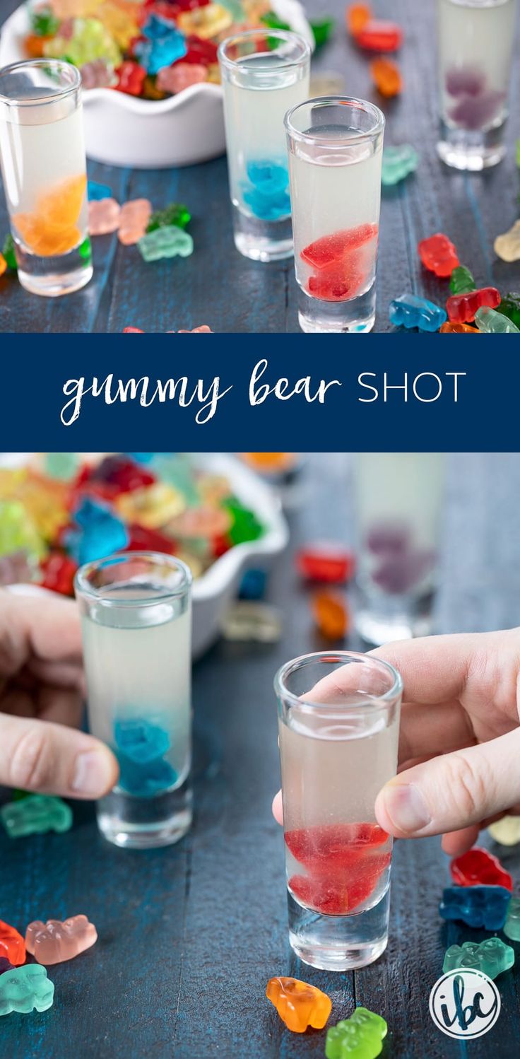 the gummy bear shot is ready to be served