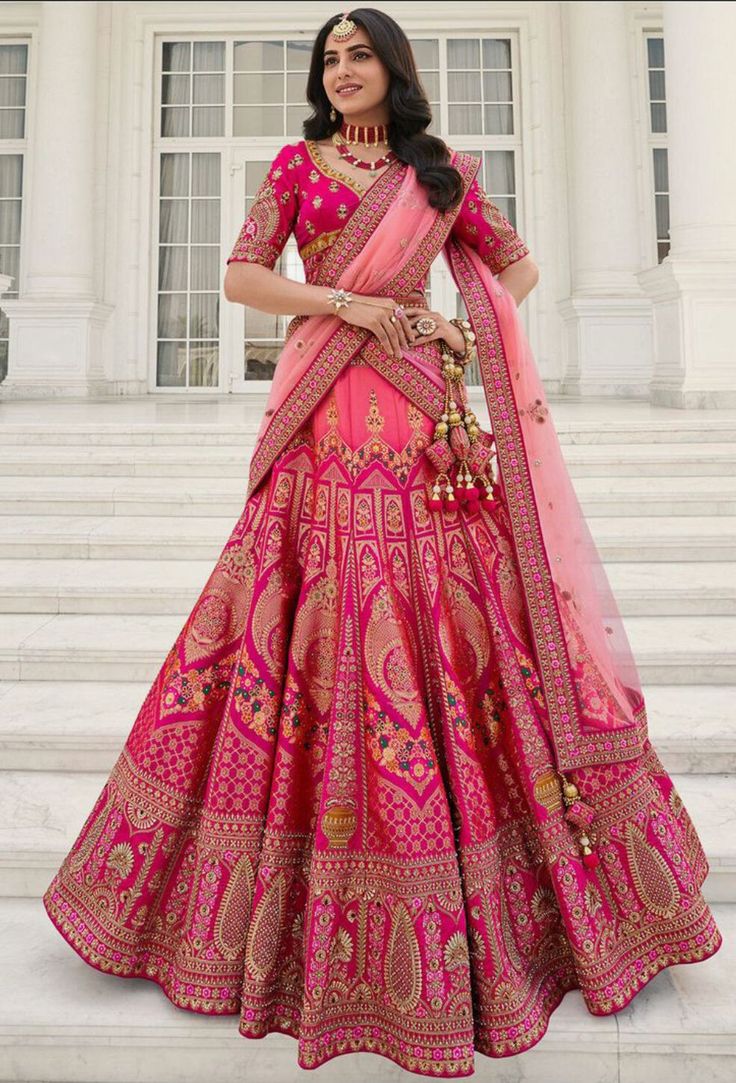 She is shy 
He is outspoken 

She is clumsy 
He is graceful 

She is … #romance #Romance #amreading #books #wattpad Unique Lehenga, Embroidery Lehenga, Bridal Lehenga Designs, Latest Bridal Lehenga, Sabyasachi Lehenga, Rani Pink, Wedding Lehenga Designs, Lehenga Designs Simple, Traditional Indian Dress