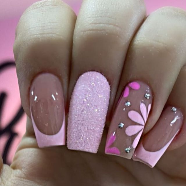 French Manicure Nail Designs, Pink Chrome Nails, Manicure Nail Designs, French Manicure Nails, Simple Gel Nails, Cute Acrylic Nail Designs, Pink Nail Art, Simple Nail Art Designs, Summer Acrylic Nails