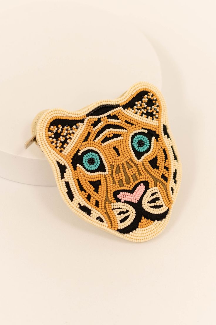 Chic Soul plus size clothing, tiger head shaped and beaded pouch Trendy Multicolor Zipper Coin Purse, Trendy Multicolor Pouch As Gift, Multicolor Beaded Clutch, Trendy Multicolor Pouch For Gift, Beaded Multicolor Coin Purse Gift, Multicolor Beaded Pouch Coin Purse, Beaded Pouch Coin Purse, Multicolor Beaded Coin Purse Pouch, Cute Multicolor Pouch For Gift