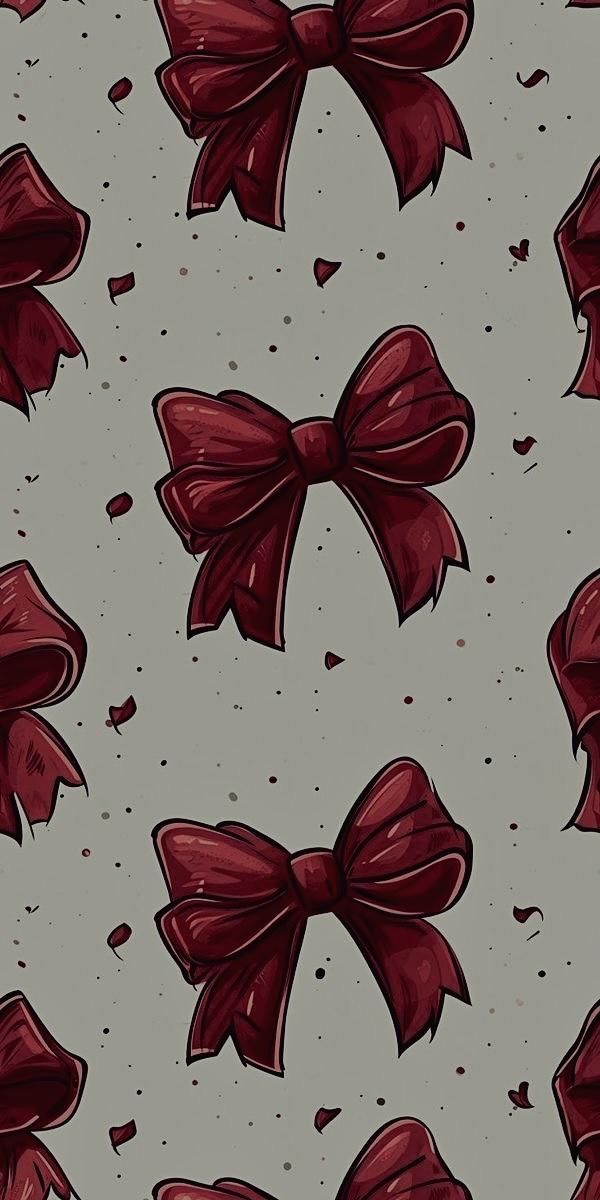 red bows on grey background for wallpaper