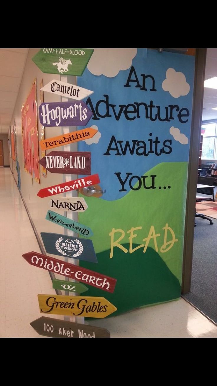 a sign that says an adventure awaits you read