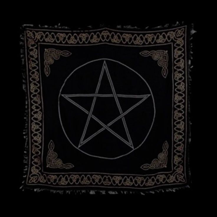 a black square with a pentagramil on it