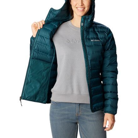 On chilly days around town, the go-everywhere Columbia Lake 22 Hooded Down Jacket tags along with us for everything from gym commutes to multi-day trail loops. A modern cut gives the jacket enough space for wearing baselayers without adding any unnecessary bulk, while lightweight and compressible down insulation offers warmth and packs down small. Plus, we love that the polyester fabric is water-resistant on its own, but can also be layered under a waterproof shell for a complete kit. Nylon Hooded Jacket For Winter Sports In Fall, Functional Green Puffer Jacket For Fall, Athleisure Outerwear For Winter Sports In Fall, Midweight Winter Puffer Jacket, Functional Spring Puffer Jacket For Outdoor Activities, Spring Functional Puffer Jacket For Outdoor Activities, Athleisure Hooded Jacket For Winter Sports And Fall, Sporty Fall Outerwear For Outdoor Activities, Sporty Outerwear For Fall Outdoor Activities