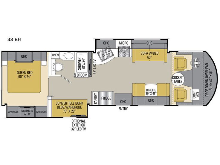 the floor plan for a travel trailer