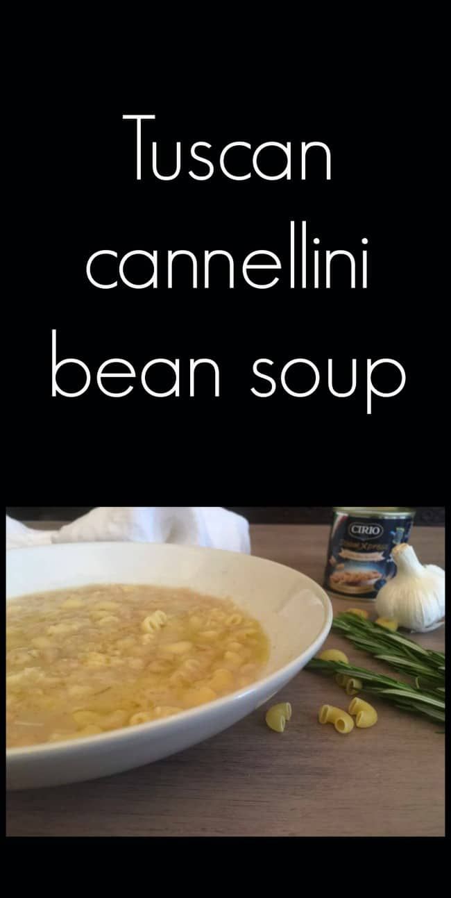 tuscann cannellini bean soup in a white bowl