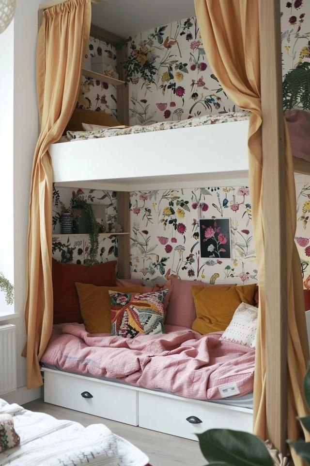 Shared Sister Bedroom Magic: Cute Ideas &amp; Tips Room Decor Ideas For Two Sisters, Shared Girls Room Teen, Small Shared Room Ideas, Small Shared Girls Bedroom, Bedroom Ideas For Two Sisters, Bedroom Ideas For Sisters, Room For Sisters, Sisters Shared Bedroom, Bedroom Magic