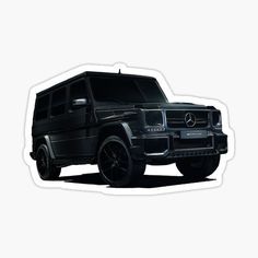 a black mercedes g - class car sticker on a white backgroung