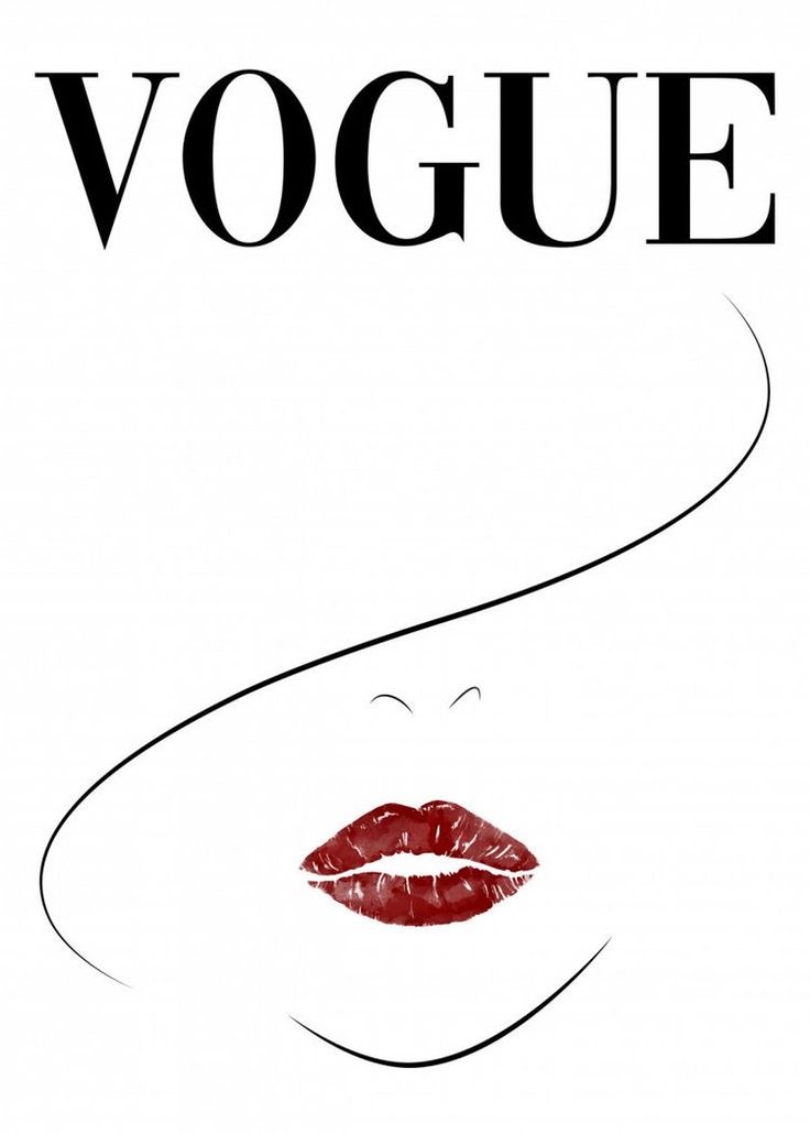 a woman's face with red lipstick on the cover of a magazine, in black and white