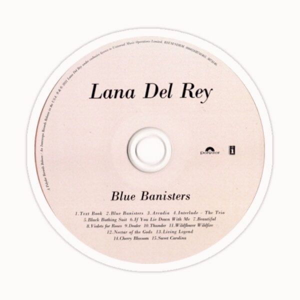 the cd label for lana del ray's blue banisters