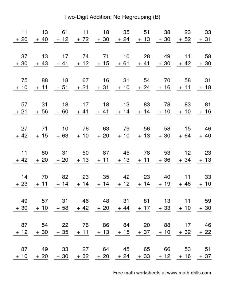 two digit addition worksheet with numbers to 10