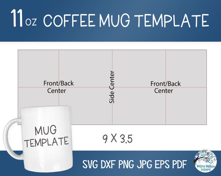 coffee mug template for 11x13 inches