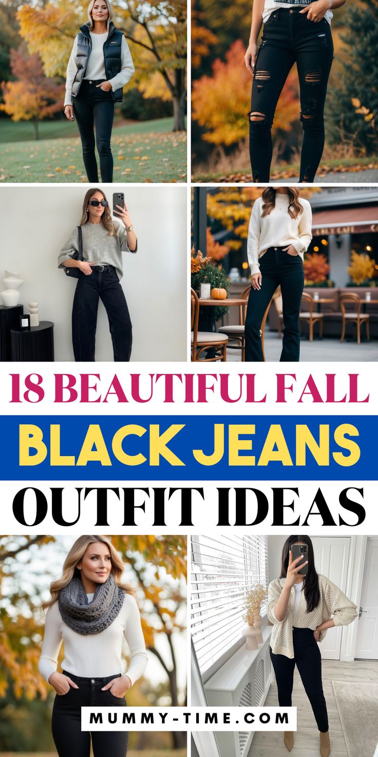 Embrace the fall season with these black jeans outfit ideas! 🖤🍂 Whether you prefer a casual or polished look, find inspiration to style your favorite black jeans. Perfect for layering and accessorizing, these outfits will keep you fashionable all season long. Save this pin for future outfit ideas! 📌🌟 Black Madewell Jeans Outfit, Black Jeans With Cardigan Outfit, Black Jeans Flannel Outfit, Black Jeans Outfit Sneakers, Shirts That Go With Black Jeans, Black Jeans Winter Outfit Casual, Outfits With Black Jeans For Work, Black Jeans White Sneakers Outfit, Black Jeans And Black Boots Outfit