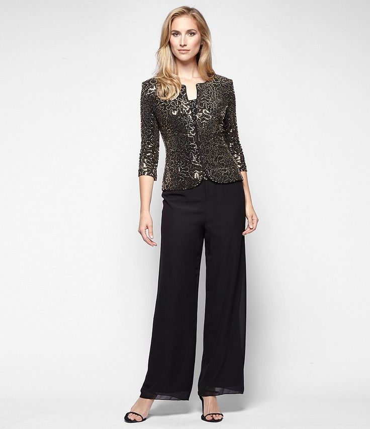 Alex Evenings Petite Silky Chiffon Pants | Dillard's Chiffon Pants Outfit Classy, Chic Evening Pants In Viscose, Elegant Stretch Viscose Pants, Viscose Evening Trousers, Evening Viscose Trousers, Elegant Viscose Pants For Spring, Silk Evening Pants For Spring, Spring Evening Silk Pants, Silk Evening Pants