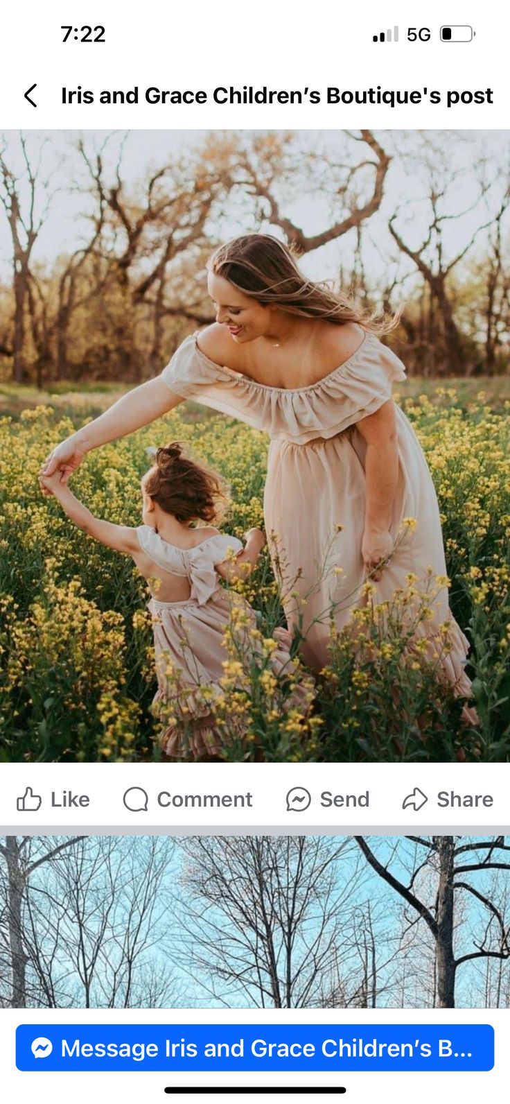 an instagram page with two pictures of mother and daughter playing in the grass together