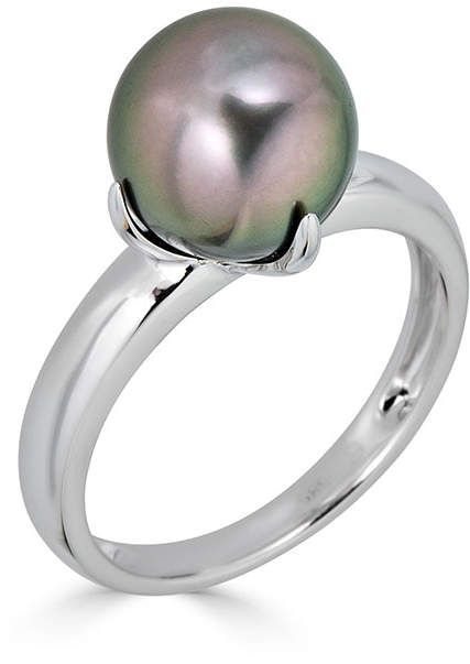 Belpearl Classic 14k Black Tahitian Pearl Ring Size 7 Hamsa Ring, Tahitian Pearl Ring, Rare Pearls, Natural Pearl Jewelry, Pearl Engagement Ring, Tahitian Black Pearls, Tahitian Pearls, Diamond Rings Bands, White Gold Band