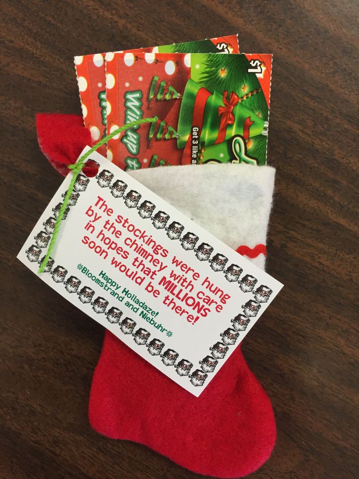 a christmas stocking with a ticket for the holiday season