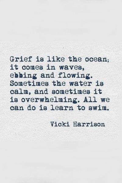 a poem written in blue ink on white paper with the words gritt is like the ocean, it comes in waves, ebbing and flowing sometimes the water