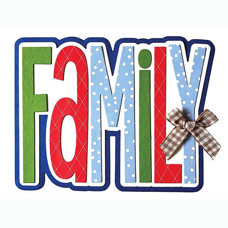 the word family with a bow on it