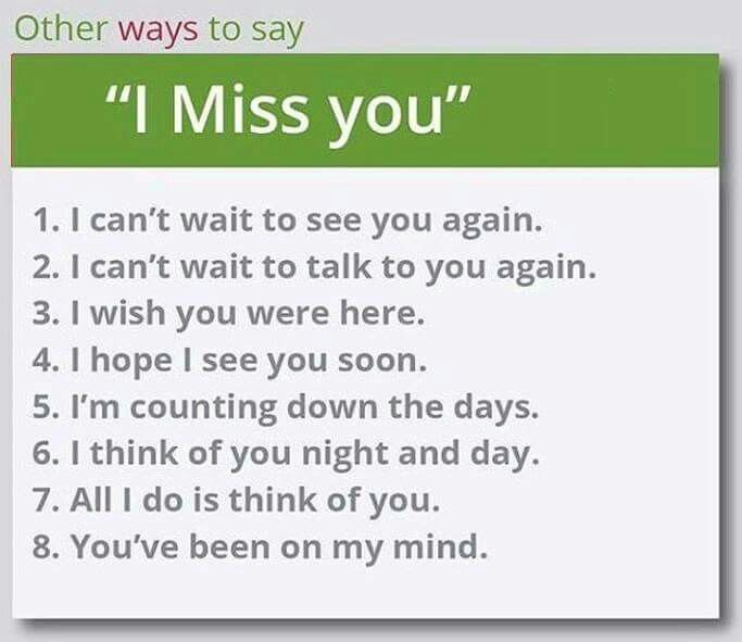 a green and white sign that says i miss you