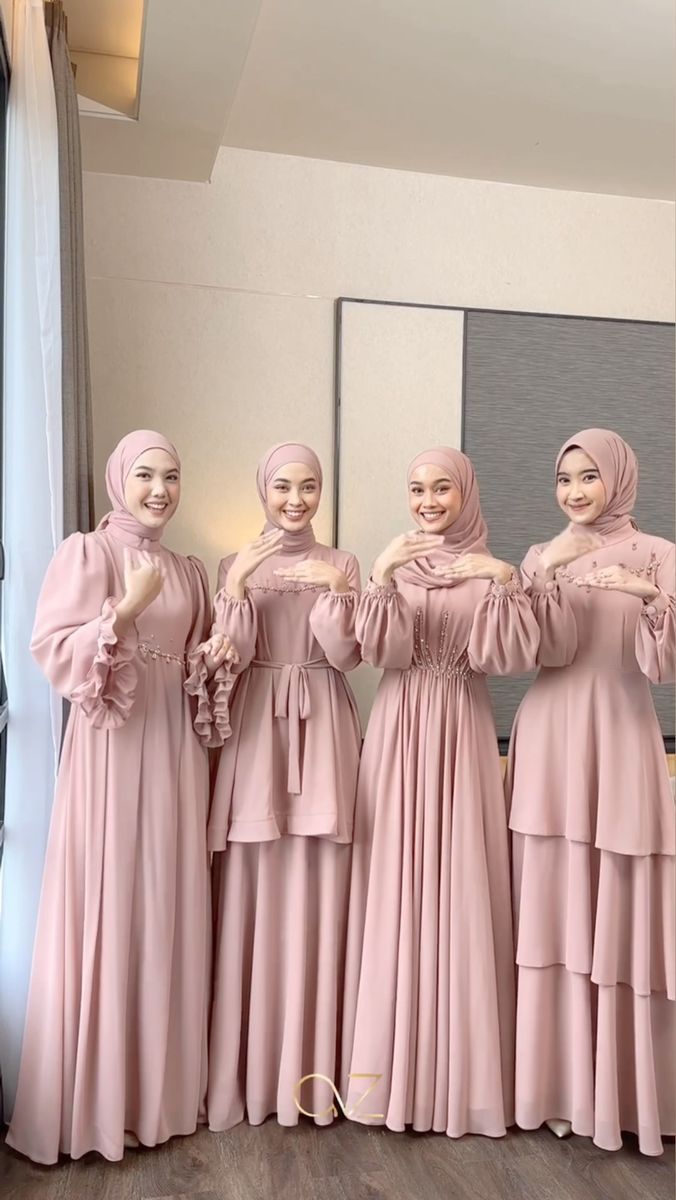 Alfi Zahra Hijab on Reels | Simple Bridesmaid Dresses Hijab, Bridesmaid Dresses Hijab Weddings, Bresmaid Dresses Muslim Weddings, Model Bridesmaid Dress Hijab Satin, Bridesmaids Hijab, Brismade Dresses Hijab Modern, Baju Bridesmaid Modern Hijab, Outfit Ideas Muslim, Bridesmaid Dresses Hijab